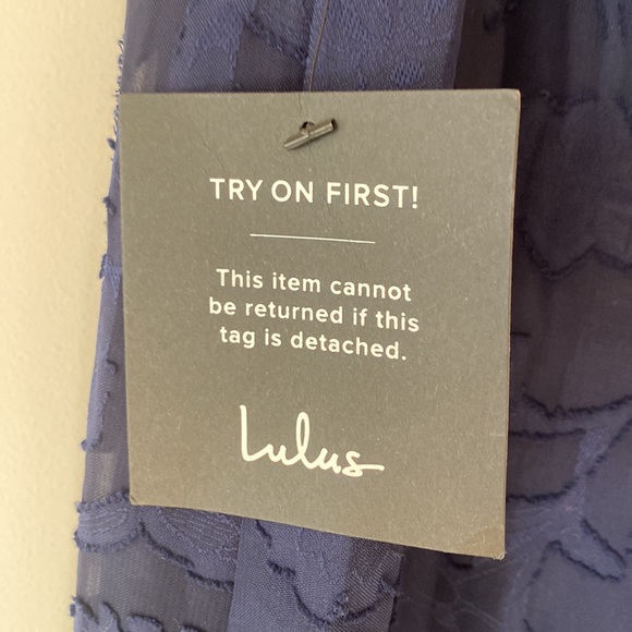 NWT lulus navy blue flower midi dress - Picture 4 of 8